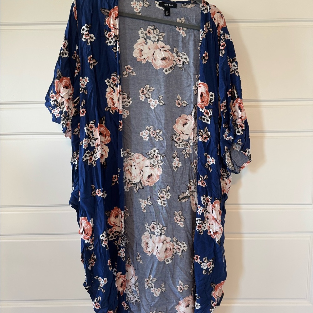 Torrid Blue Floral Kimono